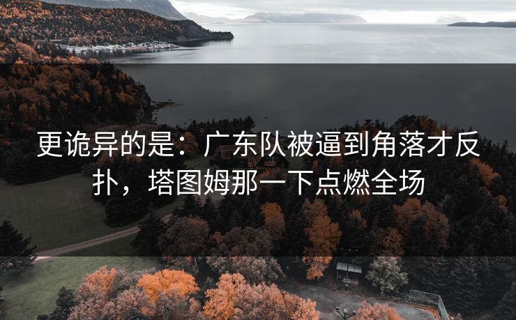 更诡异的是：广东队被逼到角落才反扑，塔图姆那一下点燃全场