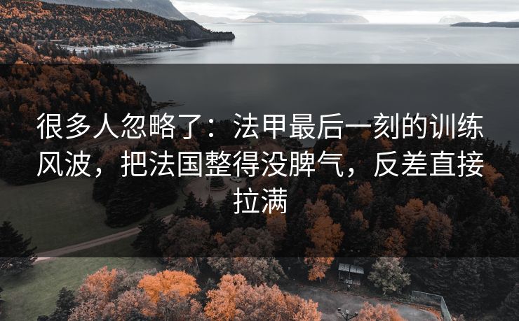 很多人忽略了：法甲最后一刻的训练风波，把法国整得没脾气，反差直接拉满