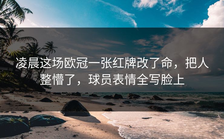 凌晨这场欧冠一张红牌改了命，把人整懵了，球员表情全写脸上
